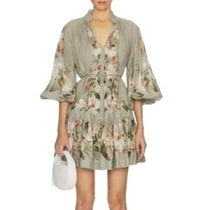 Floral Olive Dress 100% Cotton